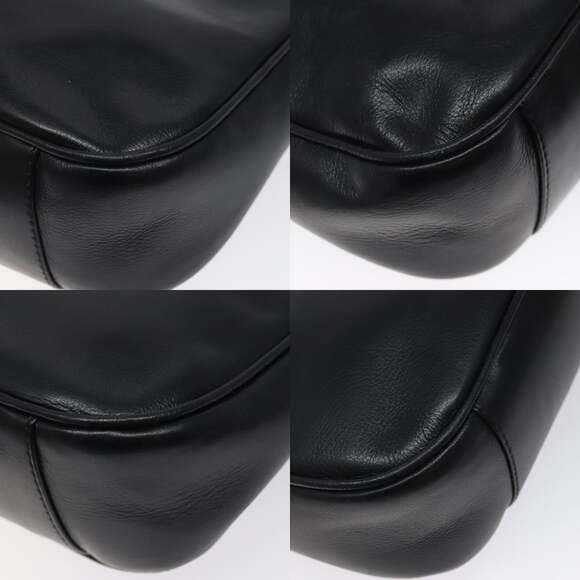 GUCCI Bamboo Hand Bag Leather Black Gold 001 1998 001 1998 - Picture 10 of 12